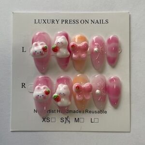 Luxury Press On Nails Hand made with Cute Designs